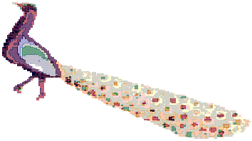 Harmonies des couleurs du paon utisées en Tapisseries aux points